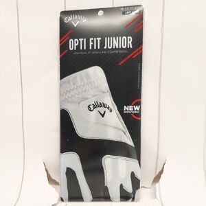 New Callaway Opti Fit Junior White Golf Glove LEFT HAND One Size Fits Most